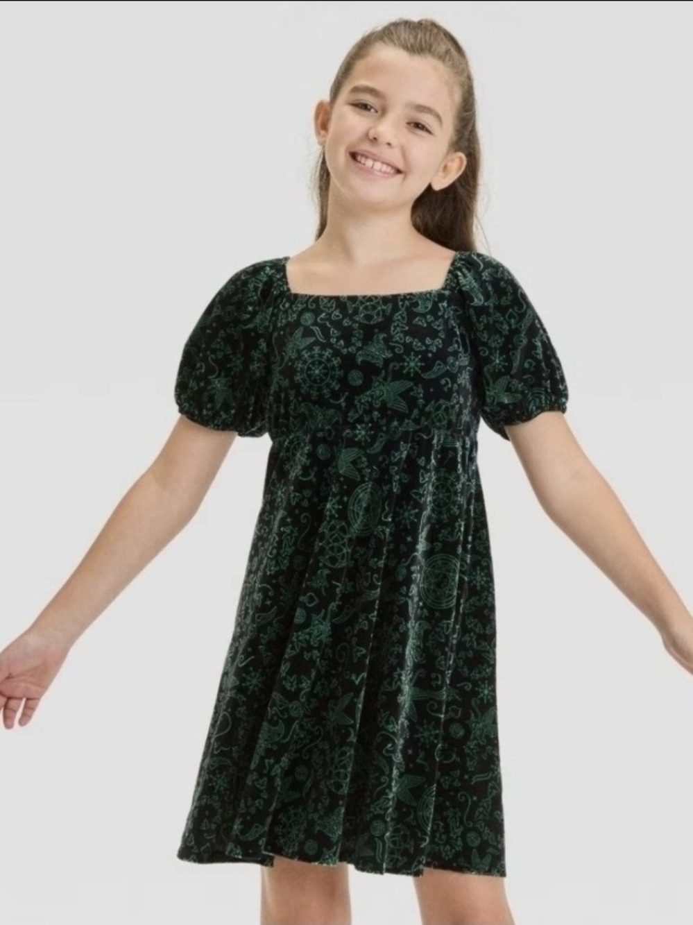 Target x Wicked Paul Tazewell Velvet Elphaba Dress Girl's 10 - 12 Large L glinda